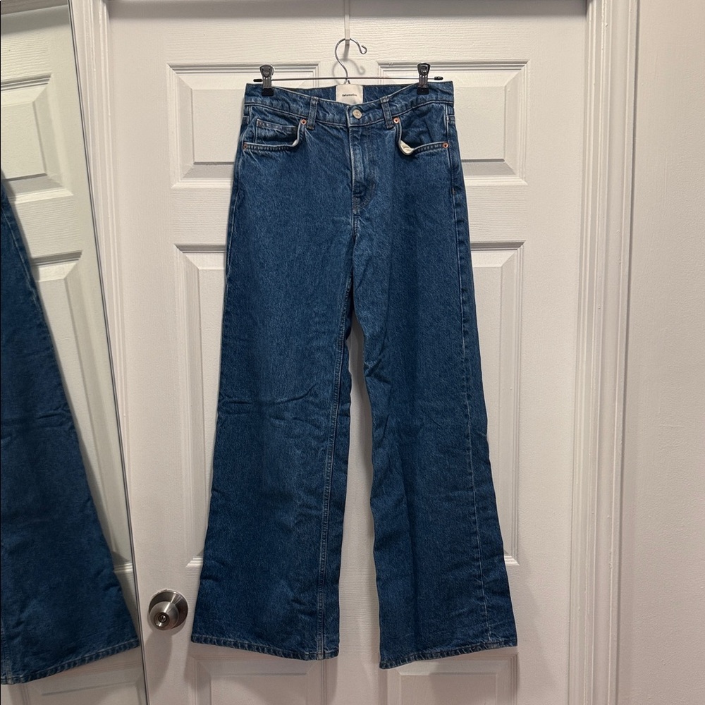 Reformation Cary Low rise slouchy wide leg short jeans